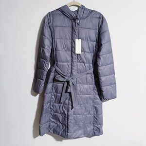 Cole Haan - Gray Lightweight Long Puffer Jacket